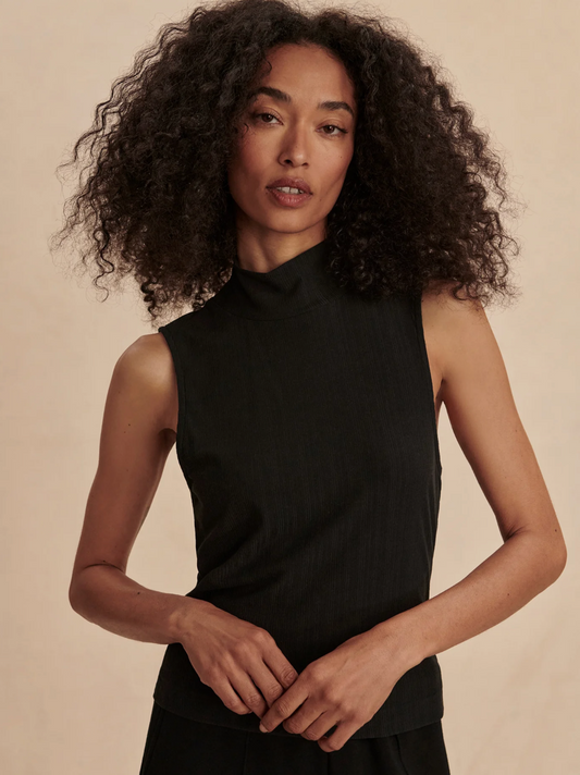 CALEY FITTED RIB TANK BLACK