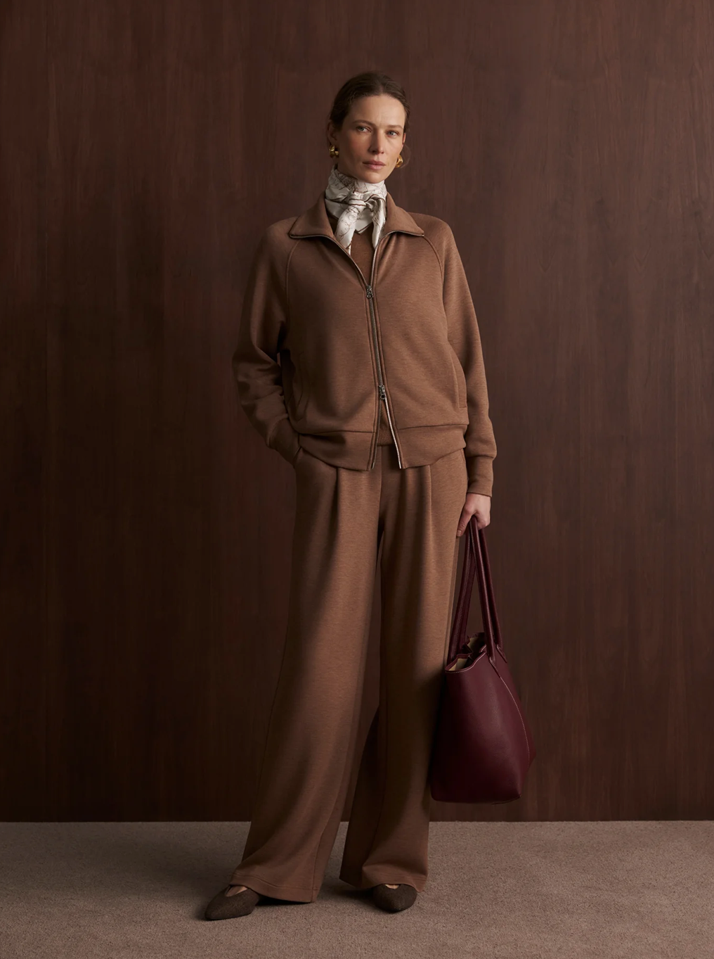 TYDE ZIP THROUGH GOLDEN BRONZE MARL