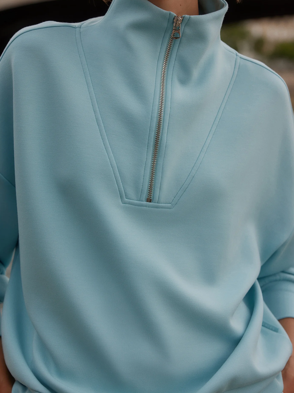 HAWLEY 1/2 ZIP PORCELAIN BLUE
