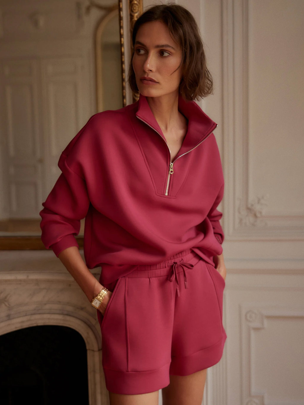 HAWLEY 1/2 ZIP RICH RASPBERRY