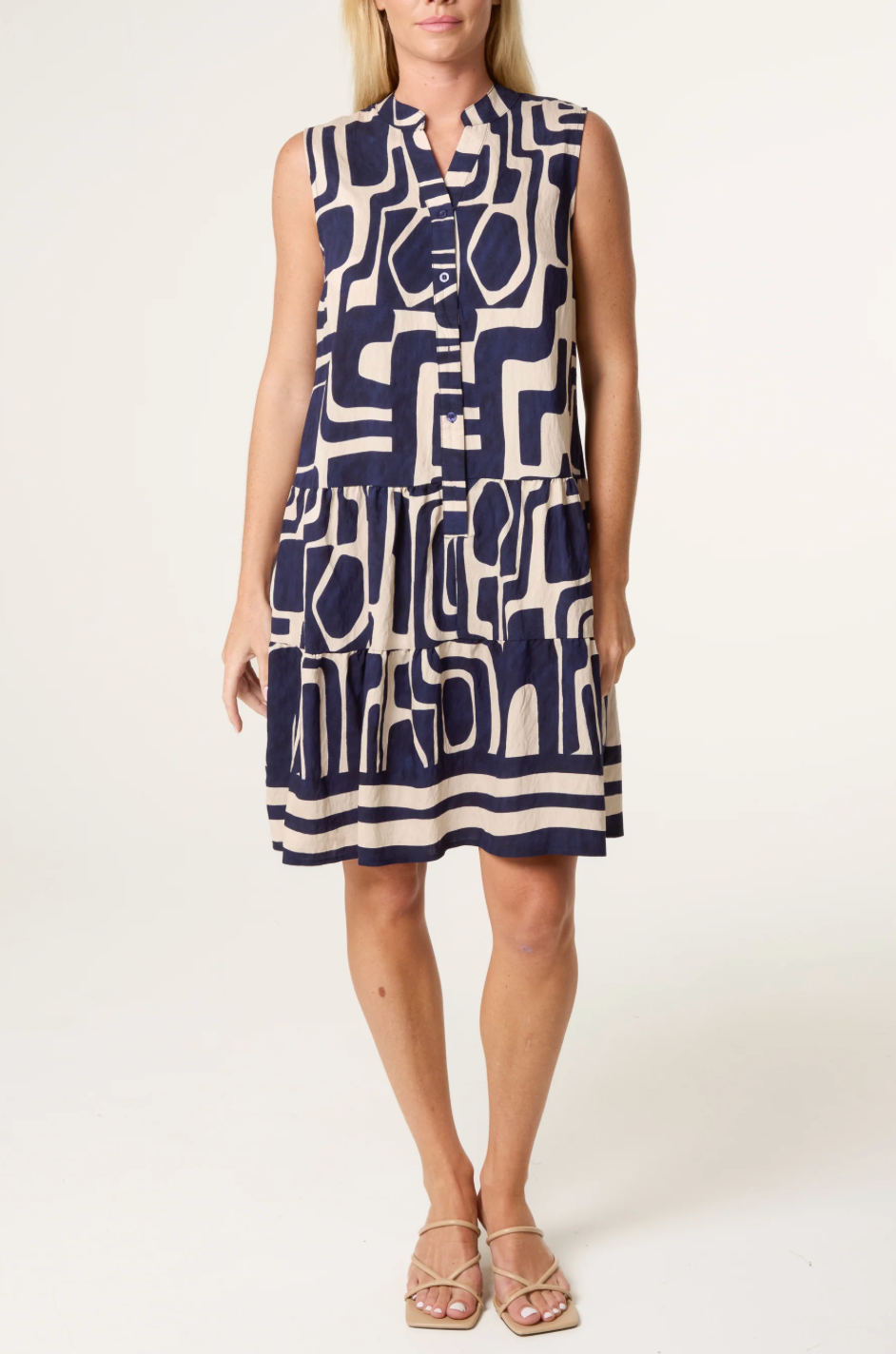 GEO ABSTRACT DRESS NAVY