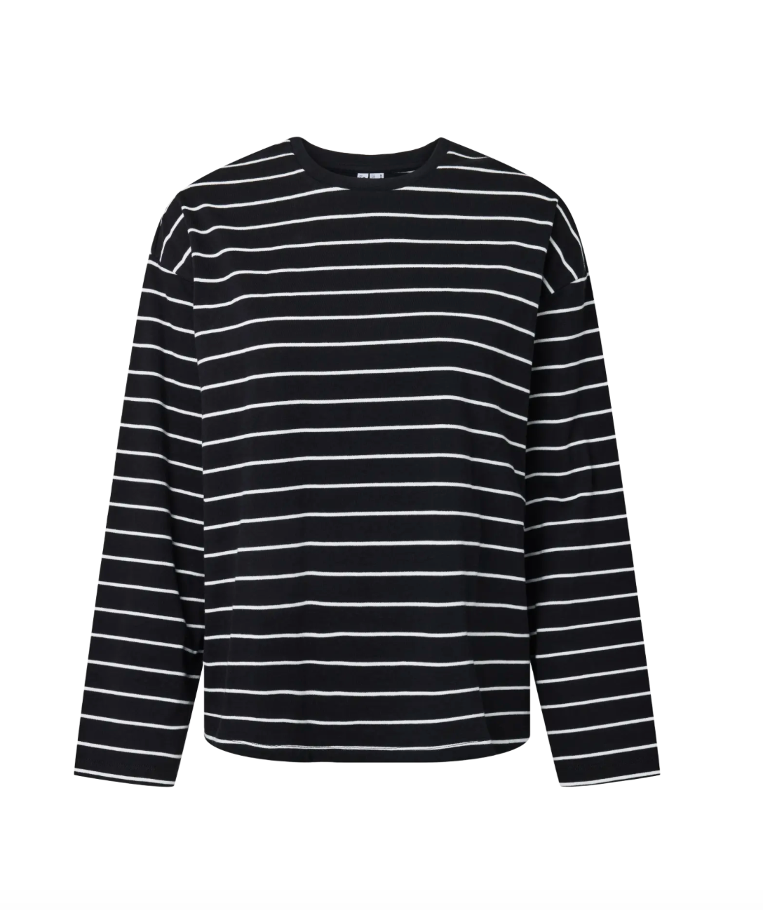 SADIE STRIPE LS TOP BLACK CLOUD