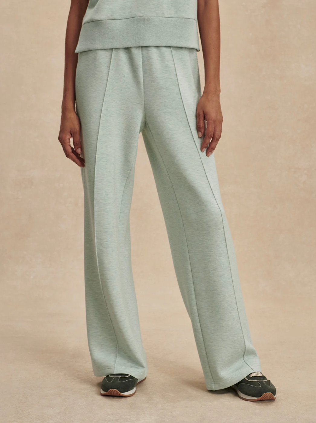 THE WIDE LEG PANT 28" MINT GREEN MARL