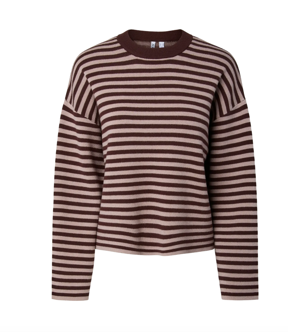 JASSY STRIPE LS FUDGE GREIGE