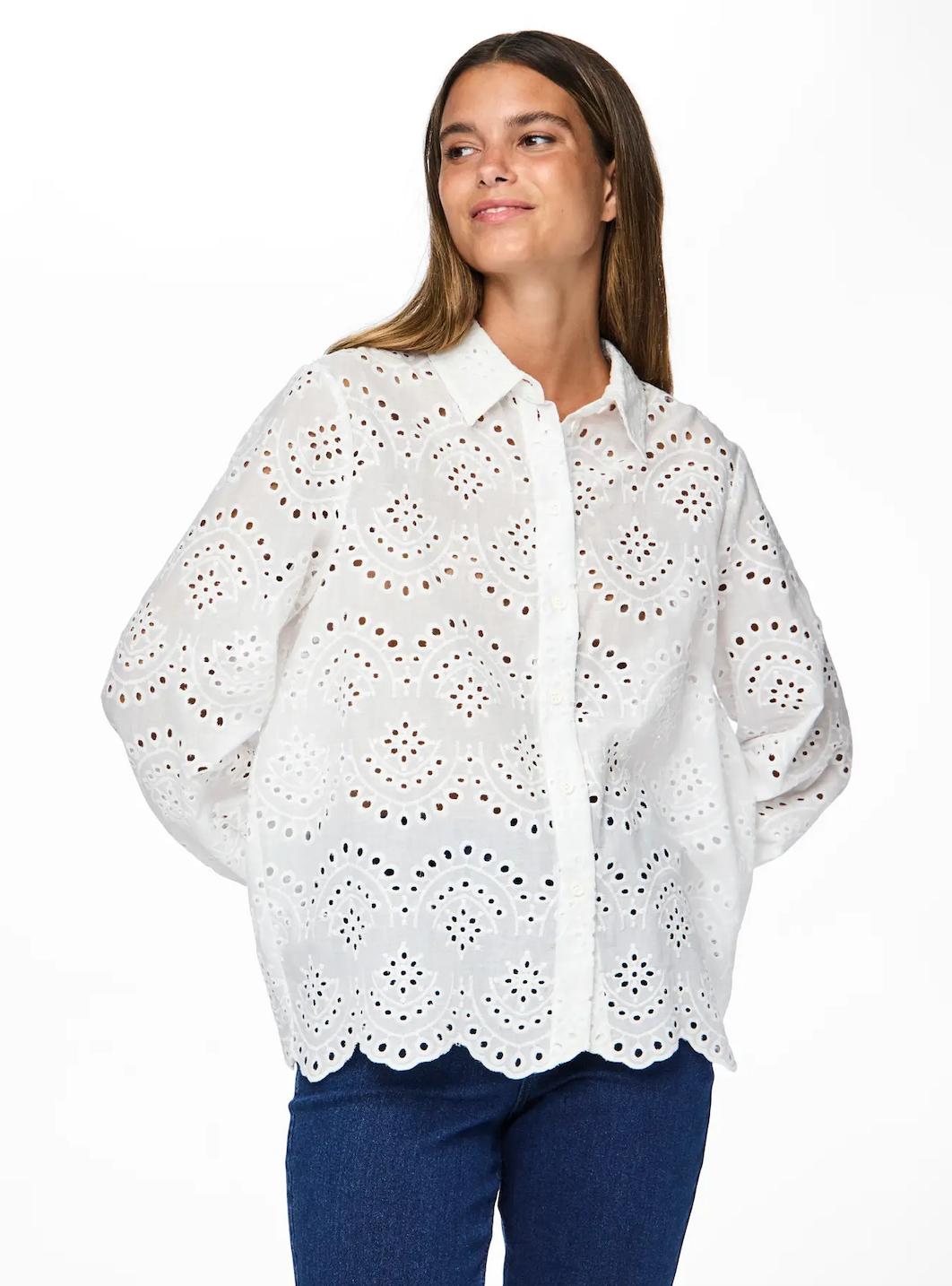 VILDE BRODERIE SHIRT WHITE