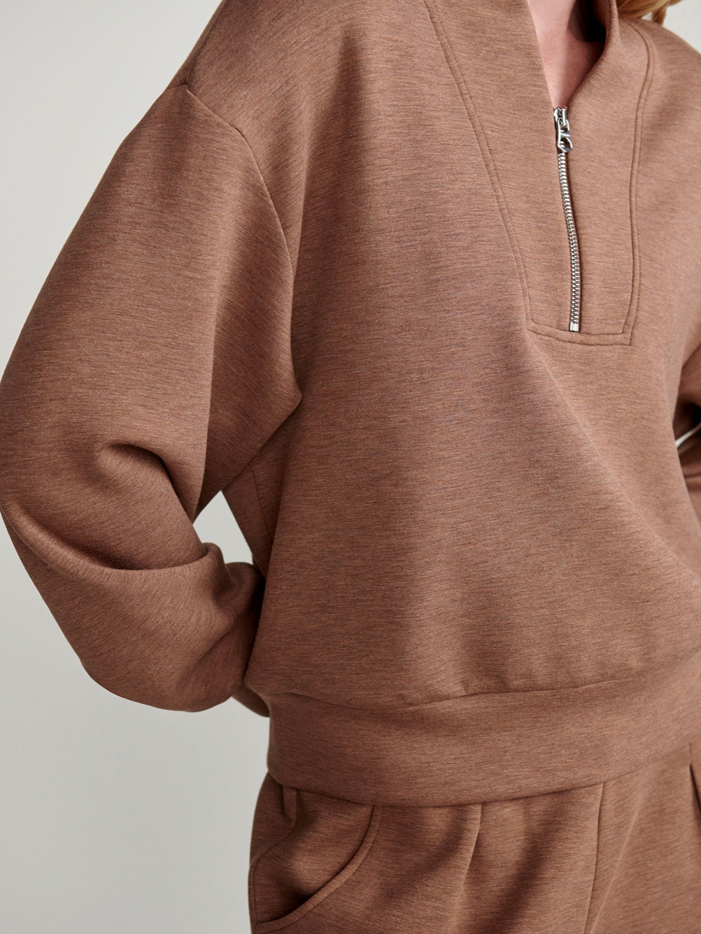 DAVIDSON DOUBLESOFT 1/2 ZIP GOLDEN BRONZE MARL