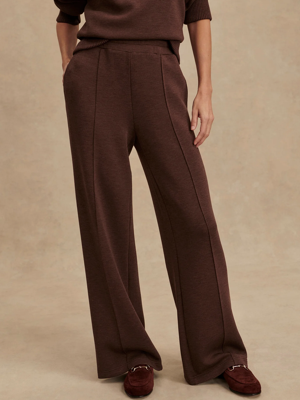 THE WIDE LEG PANT 28" COFFEE BEAN MARL