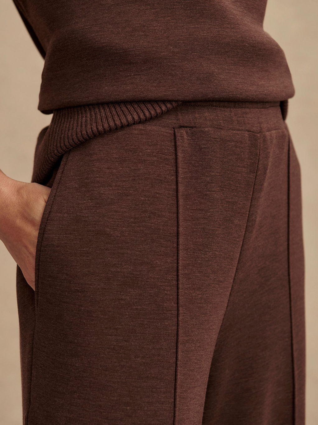 THE WIDE LEG PANT 28" COFFEE BEAN MARL