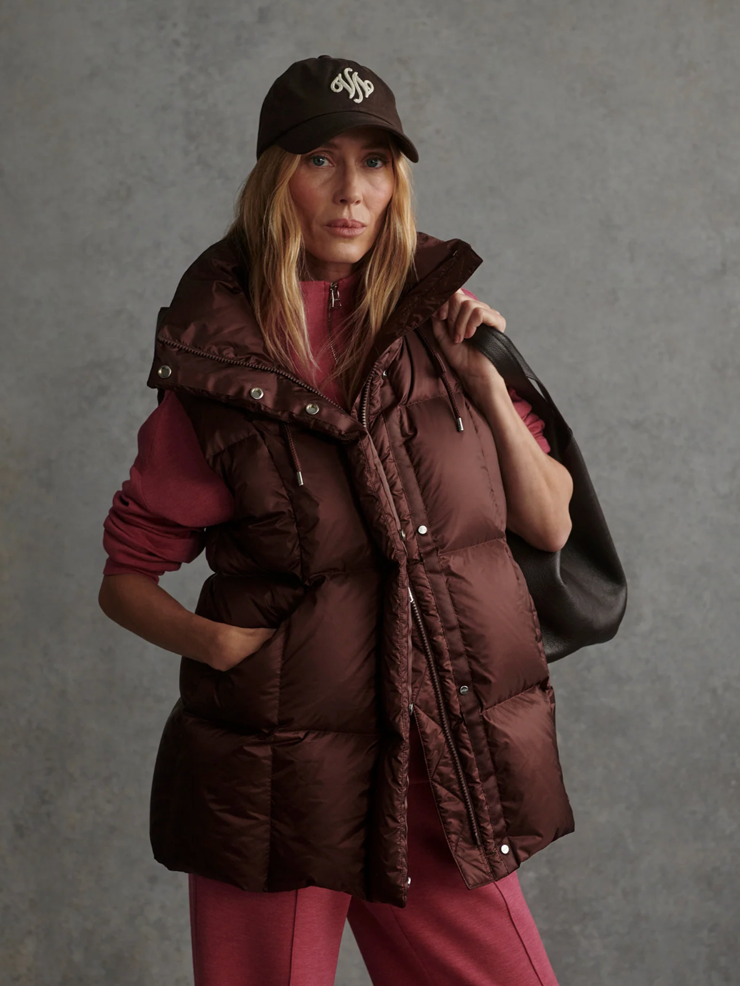 MONTI DOWN PUFFER GILET METALLIC MAHOGANY