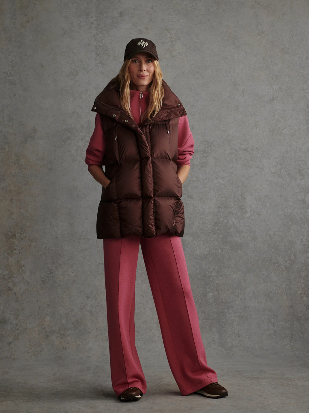 MONTI DOWN PUFFER GILET METALLIC MAHOGANY