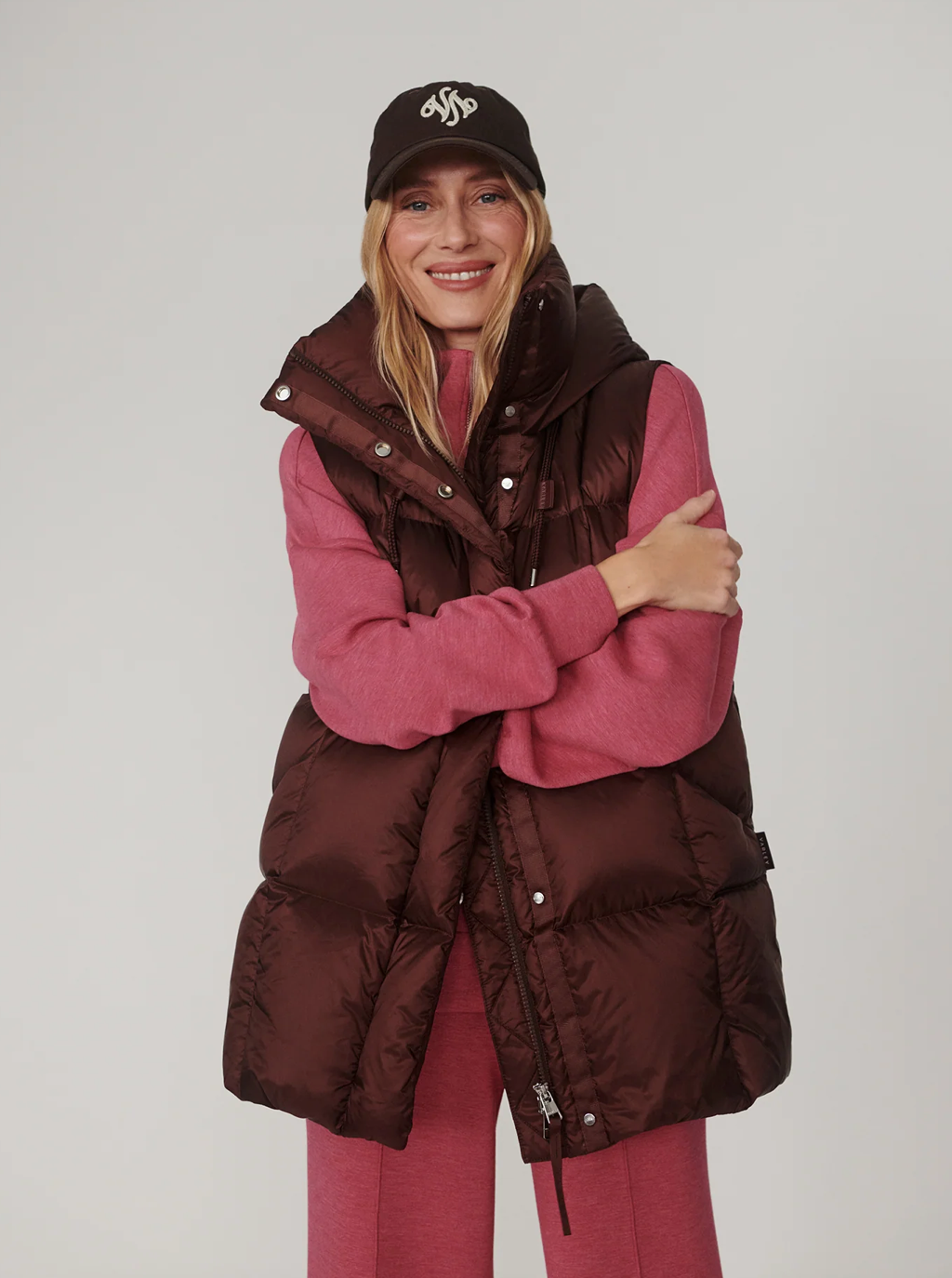 MONTI DOWN PUFFER GILET METALLIC MAHOGANY