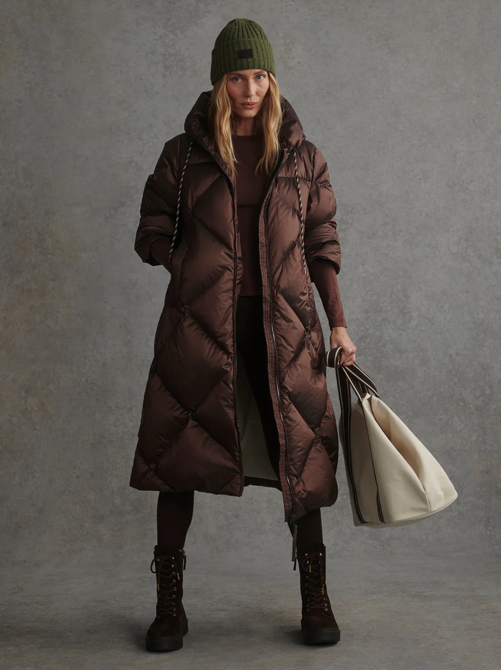 ASHFIELD DOWN PUFFER COAT TRUFFLE METALLIC