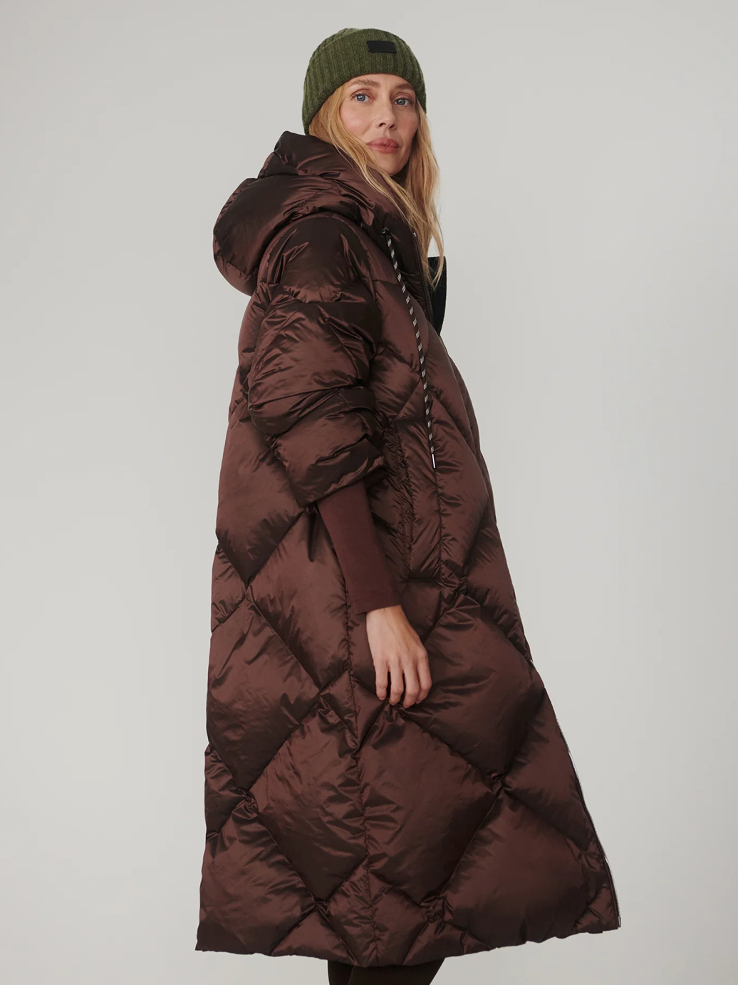 ASHFIELD DOWN PUFFER COAT TRUFFLE METALLIC