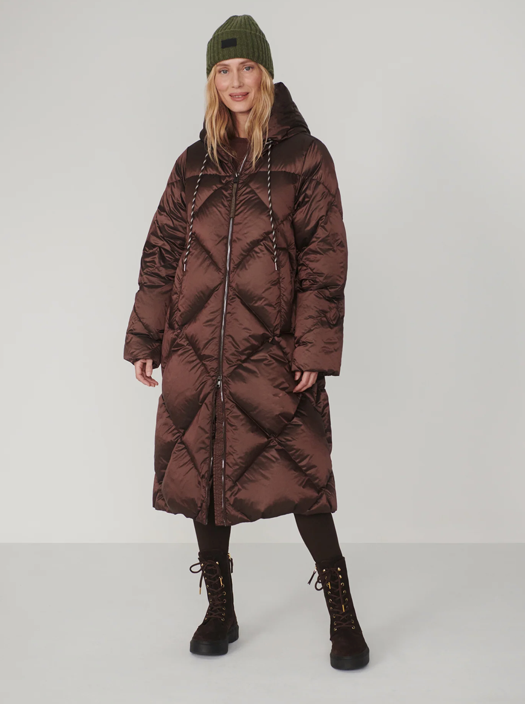 ASHFIELD DOWN PUFFER COAT TRUFFLE METALLIC