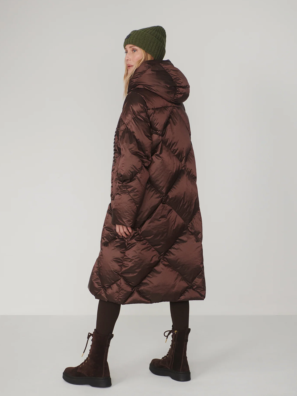 ASHFIELD DOWN PUFFER COAT TRUFFLE METALLIC