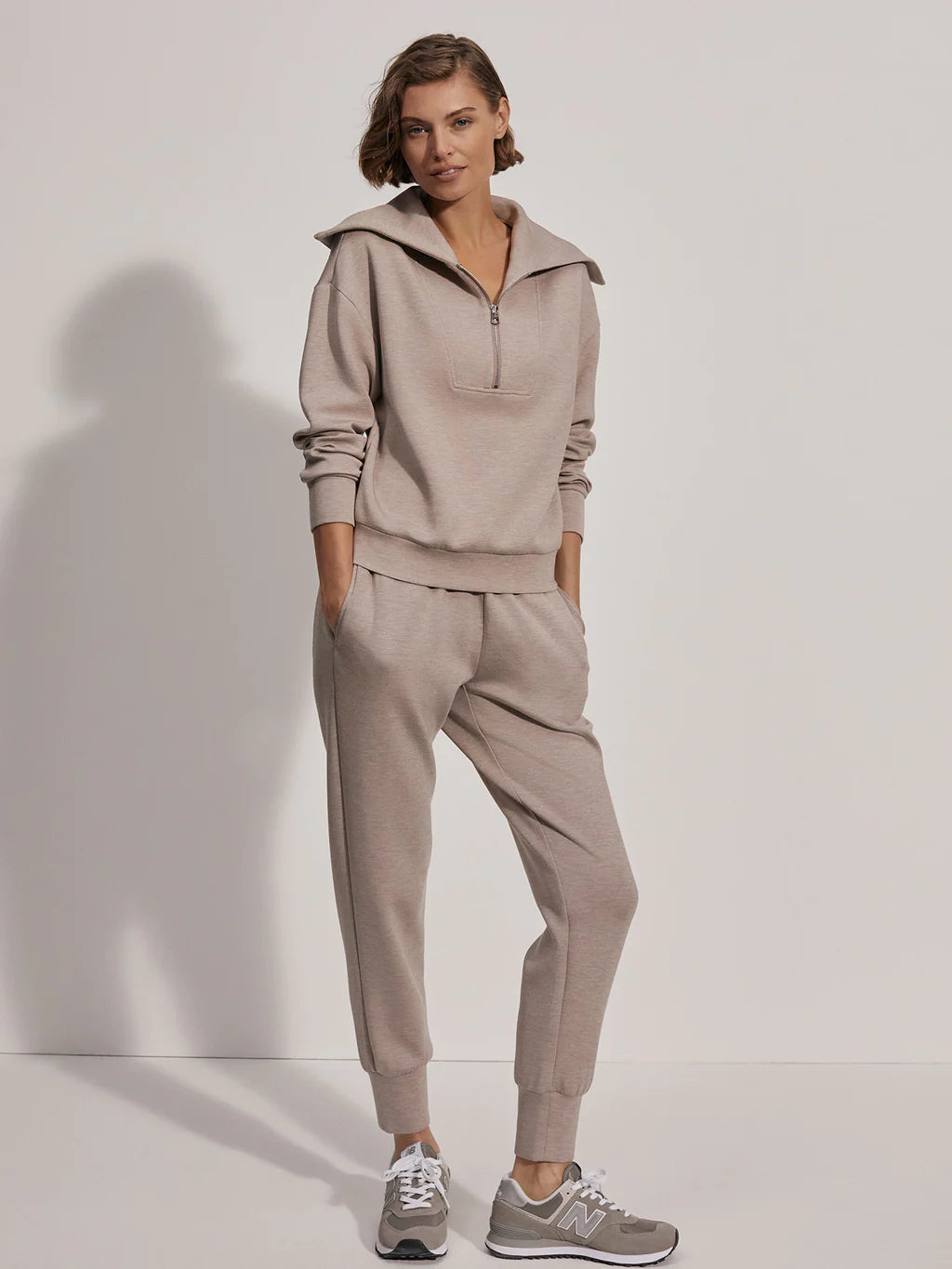 SLIM CUFF PANT DOUBLESOFT TAUPE MARL 25"