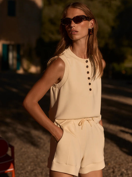 MARLA BUTTON PLACKET TANK ANISE FLOWER