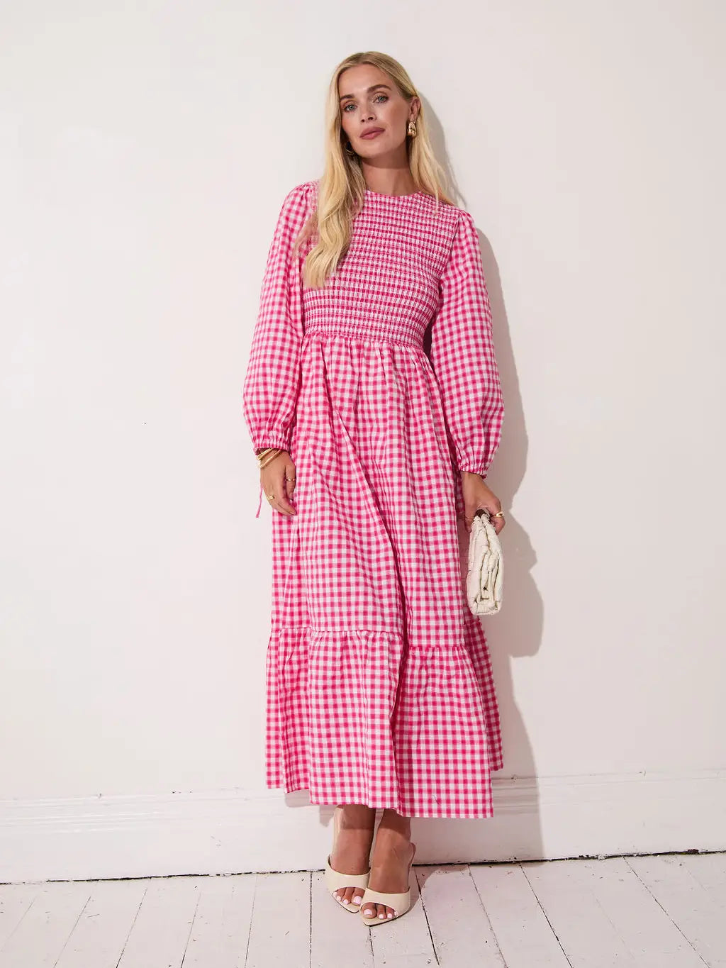 ELISA GINGHAM DRESS PINK