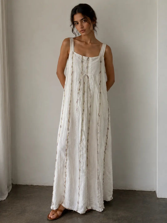 EMBELLISHED MAXI DRESS WHITE