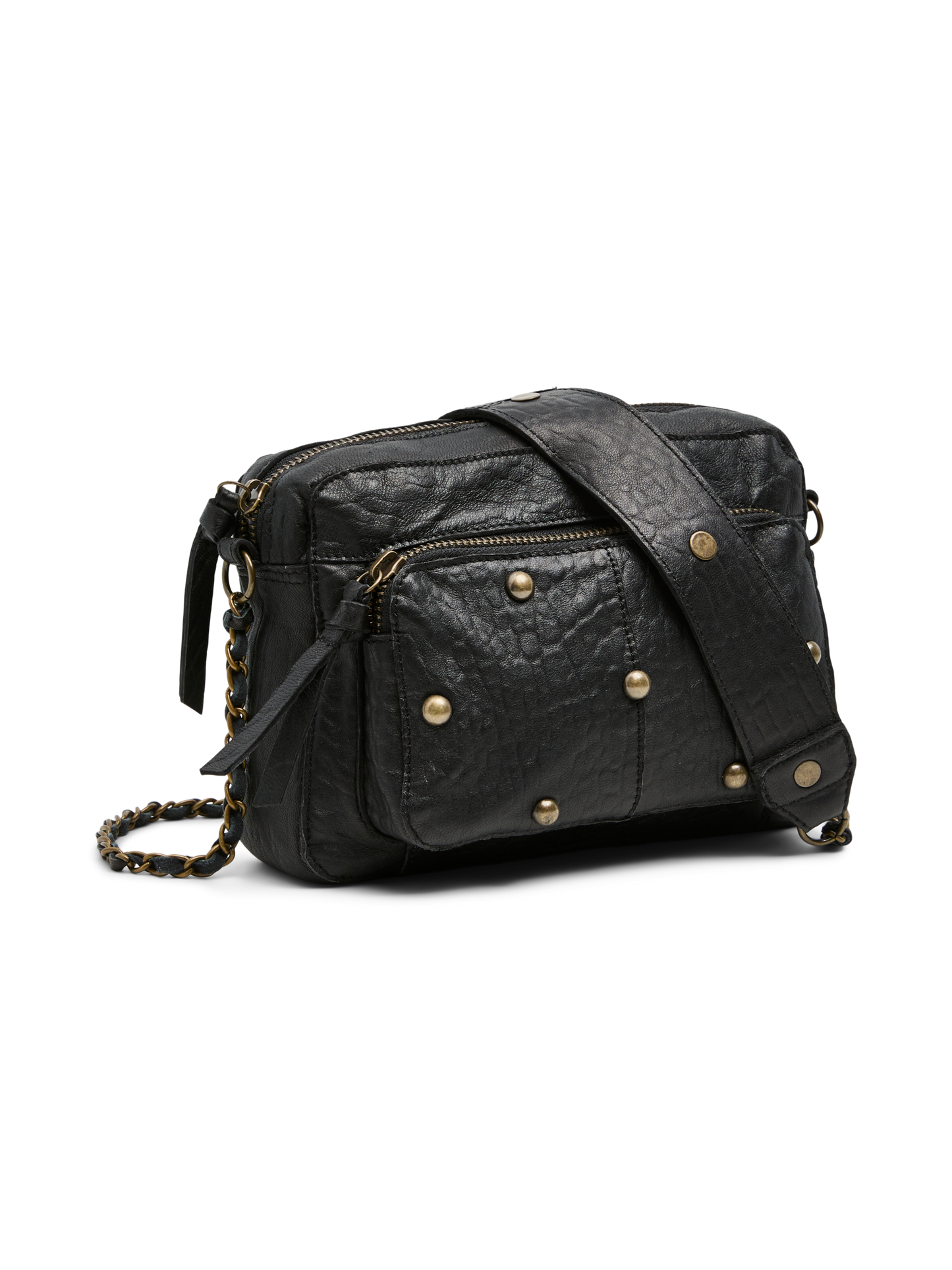 ANDI LEATHER CROSS BODY BLACK