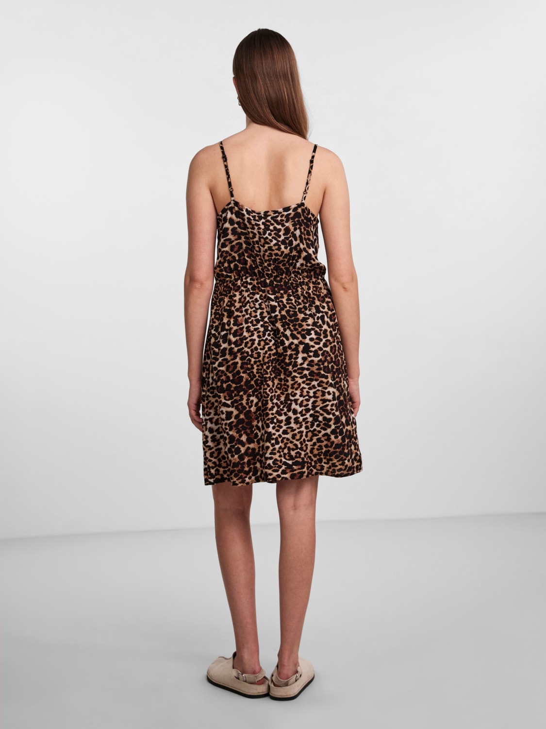 TALA SLIP DRESS INDIAN TAN LEOPARD