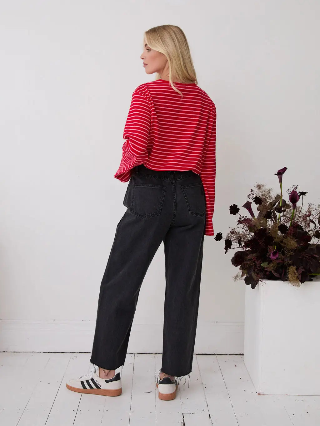 CELINE SUPER SOFT STRIPE LS TOP