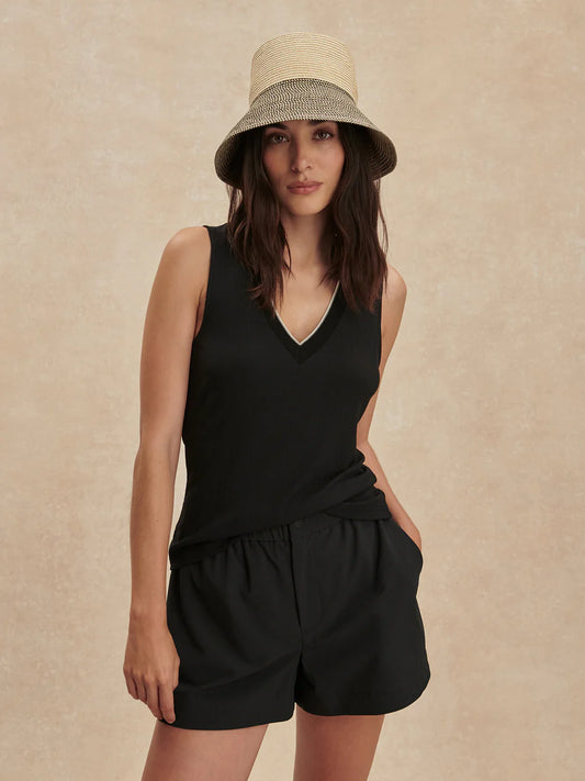 CORBY V NECK TANK BLACK