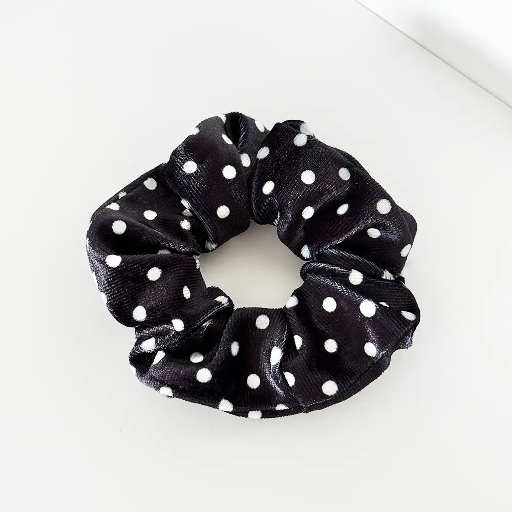 POLKA DOT SCRUNCHIE BLACK