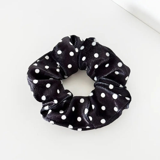 POLKA DOT SCRUNCHIE BLACK