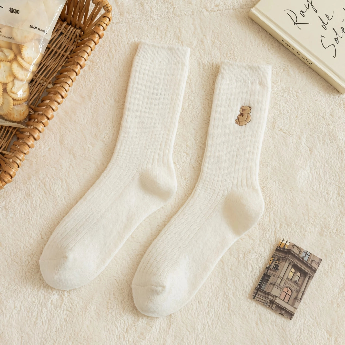 BEAR SOCKS WHITE