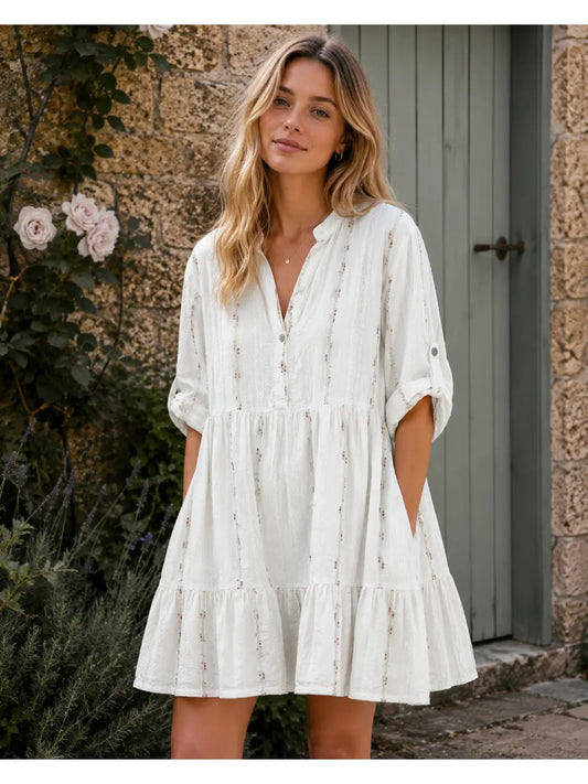 IMOGEN EMBELLISHED DRESS WHITE