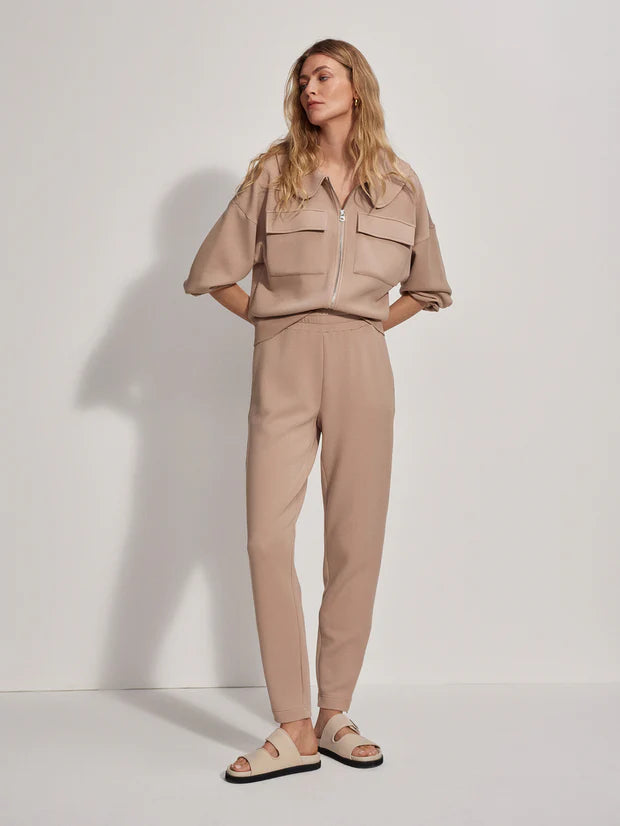 SLIM HEM PANT ZIP 26" LIGHT TAUPE