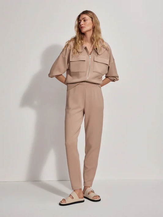 SLIM HEM PANT ZIP 26" LIGHT TAUPE