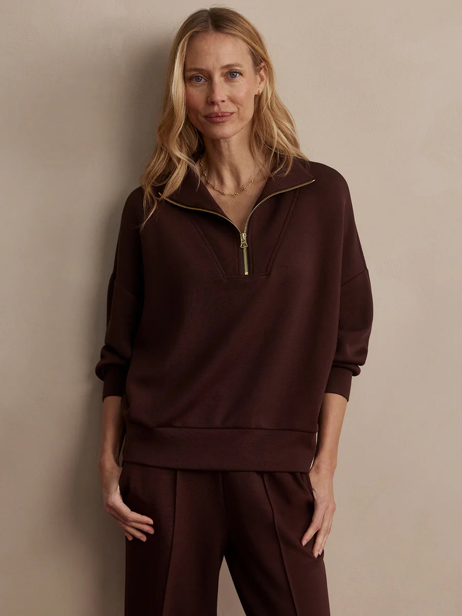 HAWLEY 1/2 ZIP COFFEE BEAN
