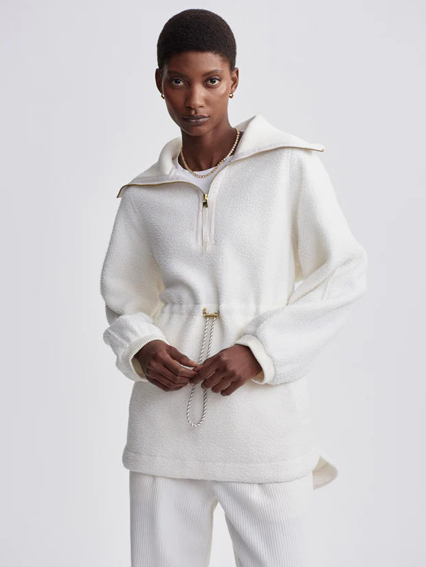 PARNEL 1/2 ZIP FLEECE EGRET