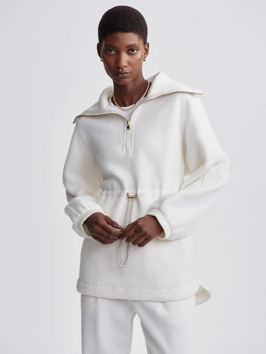 PARNEL 1/2 ZIP FLEECE EGRET