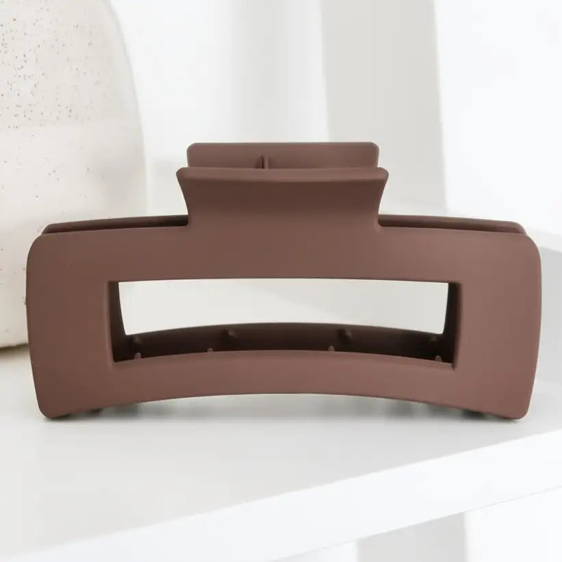 HAIR CLAW MOCHA SQUARE