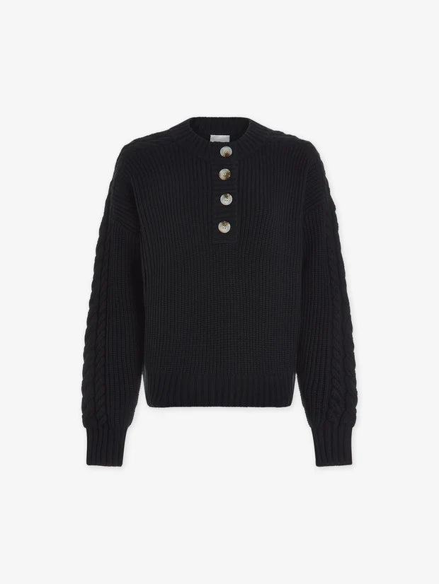 VERA BUTTON KNIT BLACK