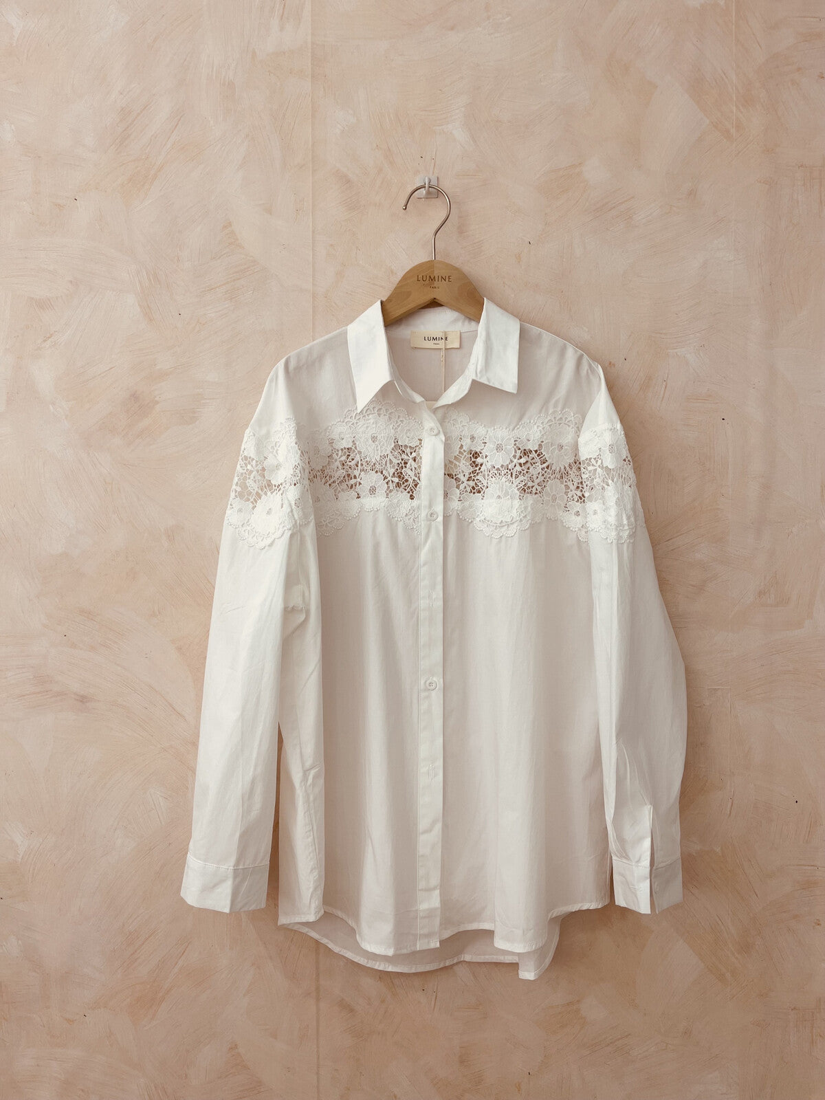 EVIE COTTON LACE SHIRT WHITE