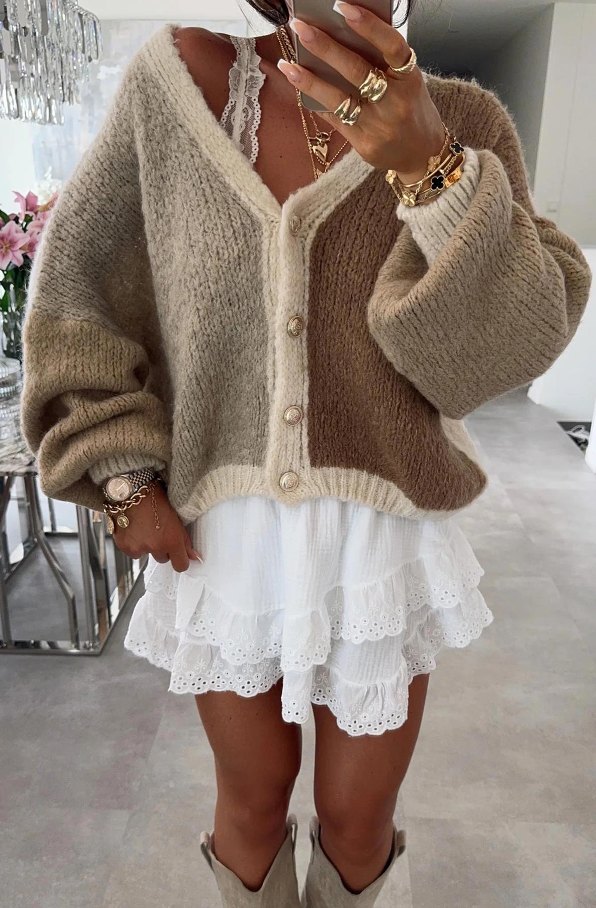 CINDERS CARDIGAN BROWN