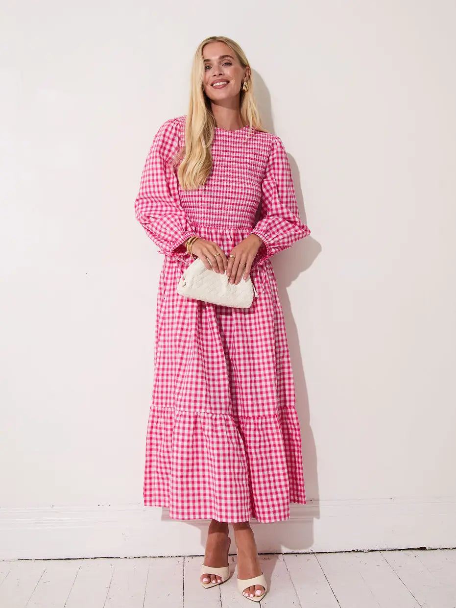 ELISA GINGHAM DRESS PINK