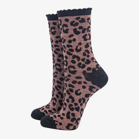LEOPARD GLITTER SOCKS