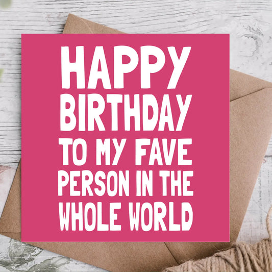 FAVE PERSON CARD