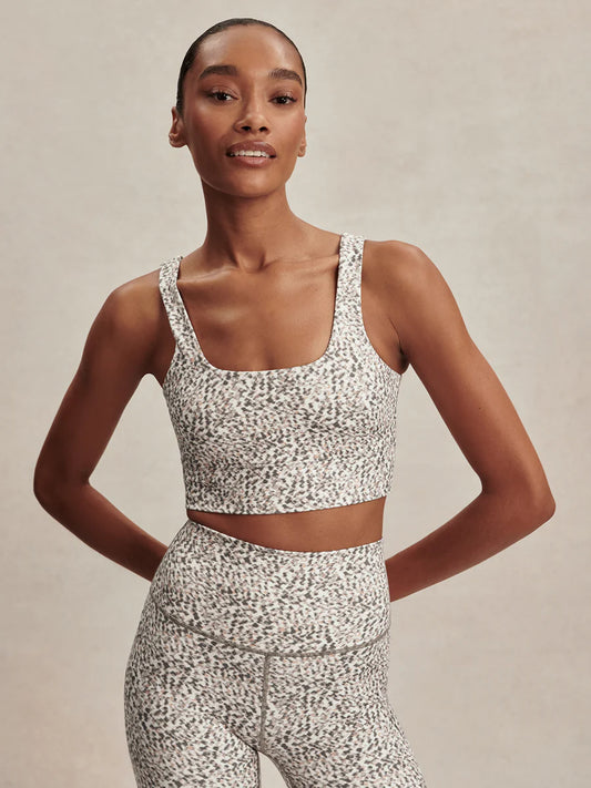 FREESOFT CORI BRALETTE IVORY ABSTRACT FEATHER IAFE