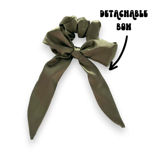 KHAKI BOW SCRUNCHIE
