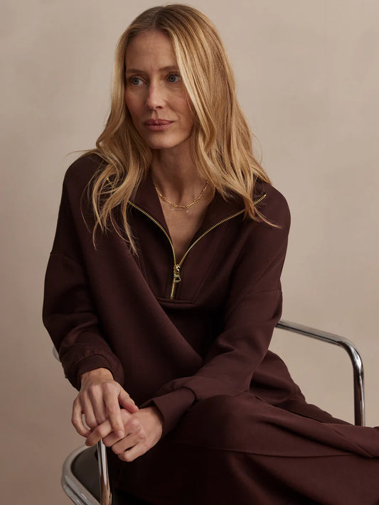 HAWLEY 1/2 ZIP COFFEE BEAN
