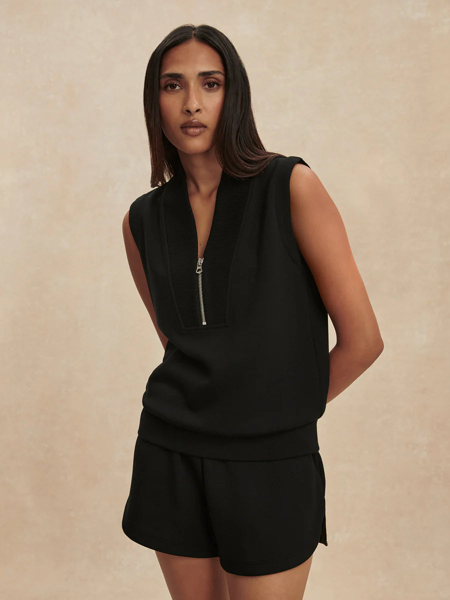 BEAU 1/2 ZIP TANK BLACK