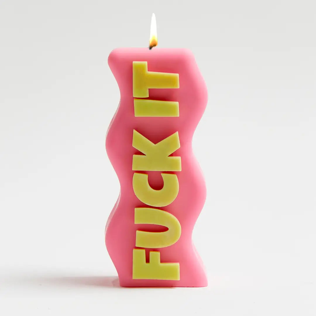 FUCK IT CANDLE PINK AND GREEN