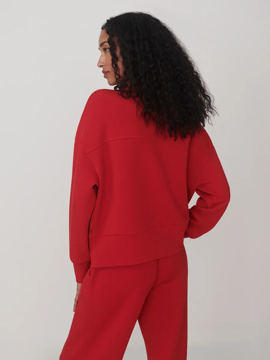 OLWEN BUTTON THROUGH SWEAT RED MARL