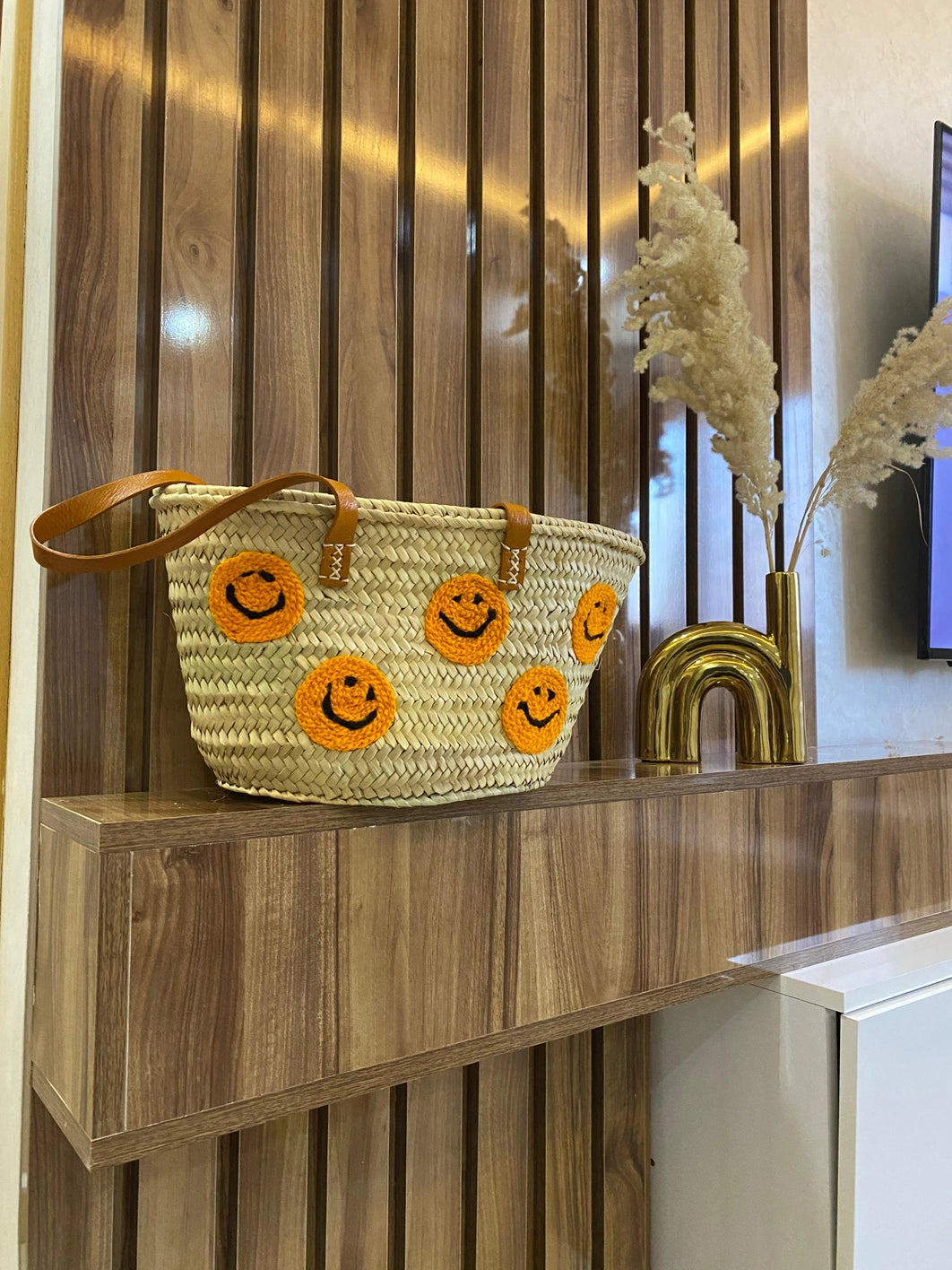 SMILEY STRAW BAG